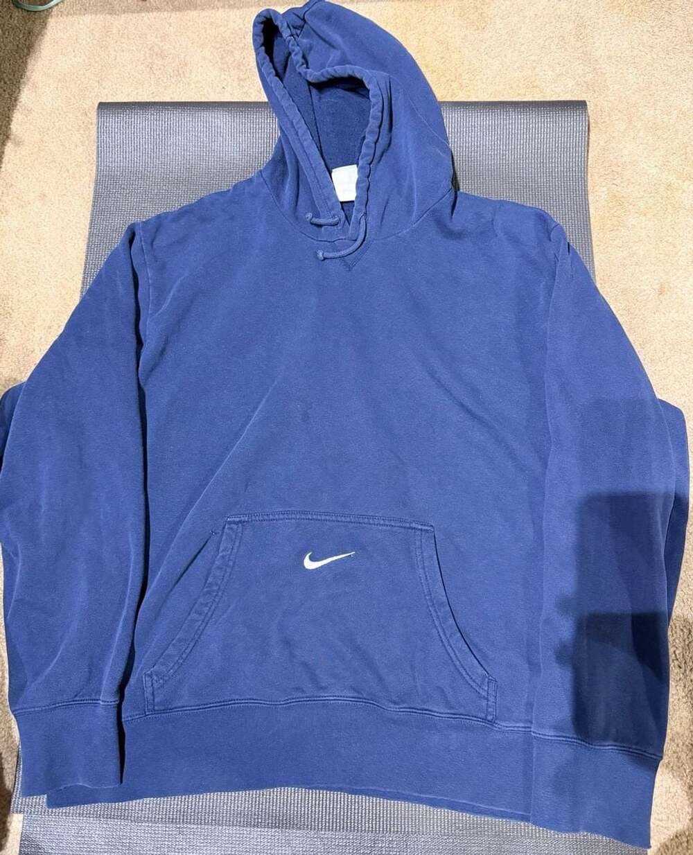 Vintage Nike Center Swoosh Navy Blue Hoodie Sweatshirt